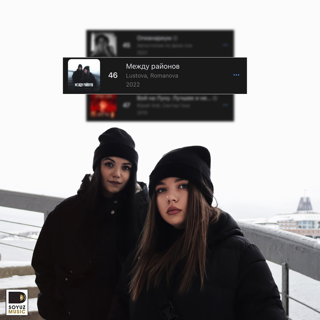 Lustova и Romanova стартуют в топ-50 чарта VK Музыки с новым альбомом «Между районов».